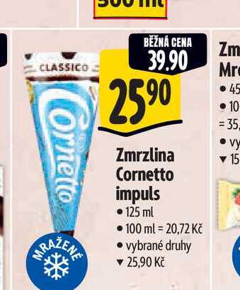 Zmrzlina Cornetto impuls 125 ml
