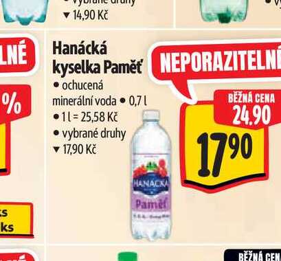 Hanácká kyselka Paměť 0,7 l