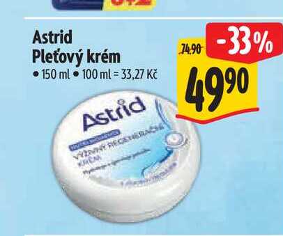Astrid Pleťový krém 150 ml
