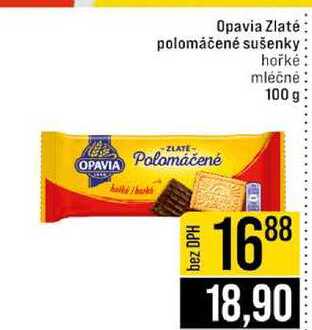Opavia Zlaté polomáčené sušenky hořké mléčné 100 g