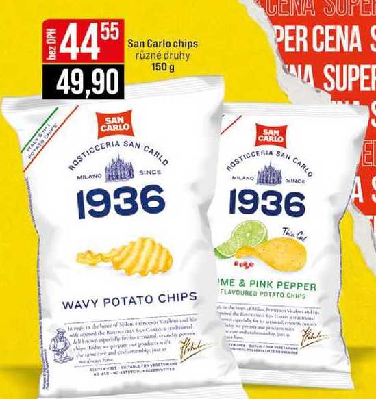 San Carlo chips různé druhy 150 g