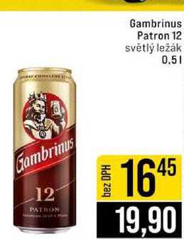 Gambrinus Patron 12 světlý ležák 0.5l