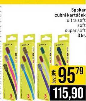 Spokar zubní kartáček ultra soft soft super soft 3 ks