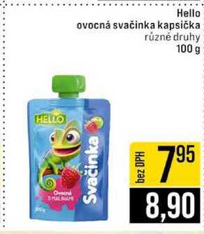 Hello ovocná svačinka kapsička různé druhy 100 g  