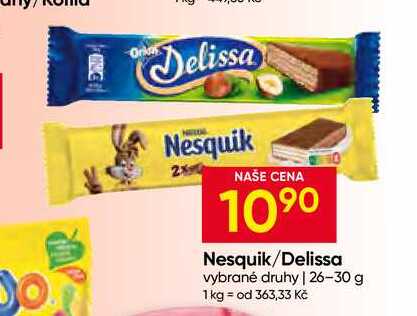 Nesquik/Delissa vybrané druhy 26-30 g