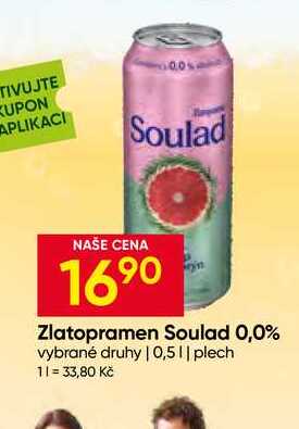 Zlatopramen Soulad 0,0% vybrané druhy 0,5l plech