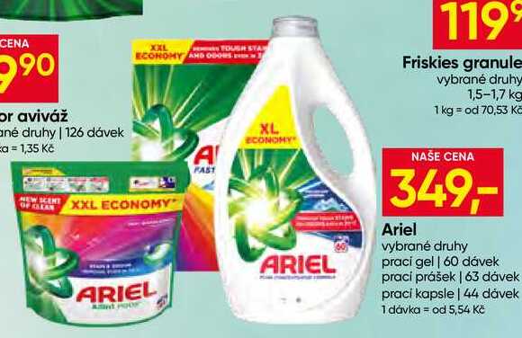 Ariel prací gel 60 dávek vybrané druhy 