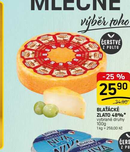 Madeta Blaťácké zlato 48% porce 100g