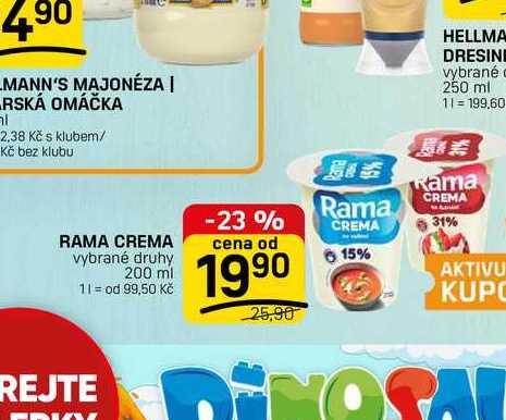 RAMA CREMA vybrané druhy 200 ml