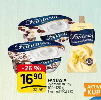 Danone Fantasia, různé druhy 120g