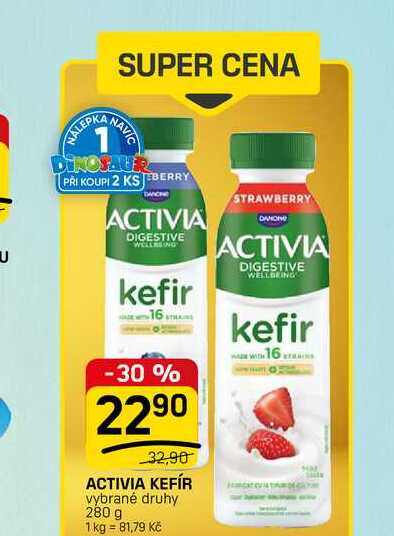 ACTIVIA KEFIR vybrané druhy 280 g v akci