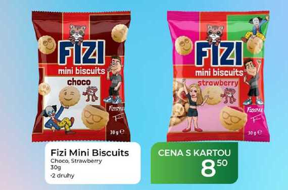Fizi Mini Biscuits Choco, Strawberry 30g   
