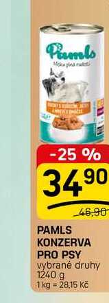 PAMLS KONZERVA PRO PSY vybrané druhy 1240 g