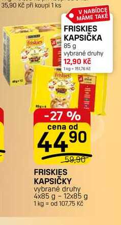 FRISKIES KAPSIČKY vybrané druhy 4x85 g