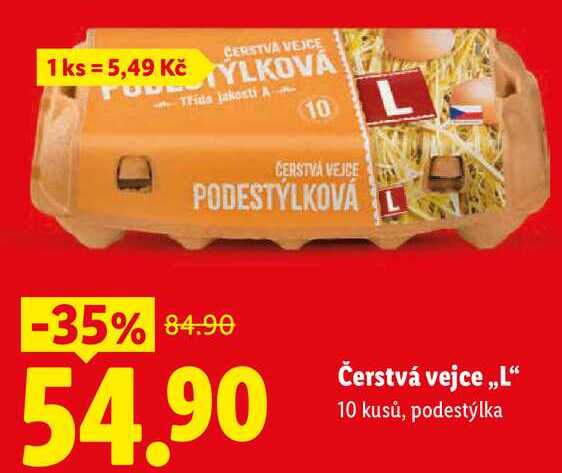 Čerstvá vejce ,,L", 10 kusů