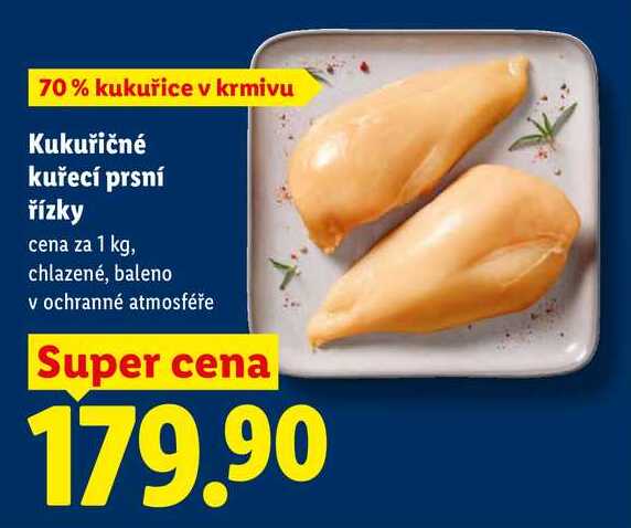 Kukuřičné kuřecí prsní řízky, cena za 1 kg