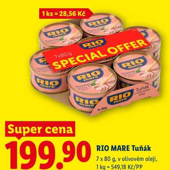 RIO MARE Tuňák, 7x 80 g