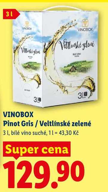 VINOBOX Pinot Gris/Veltlínské zelené, 3 l