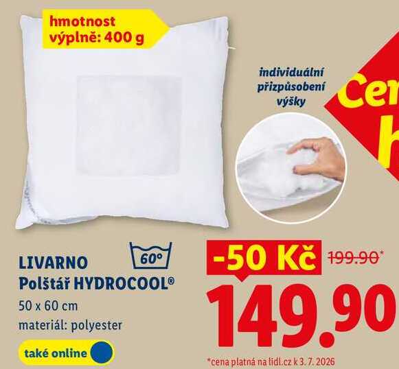 LIVARNO Polštář HYDROCOOL®
