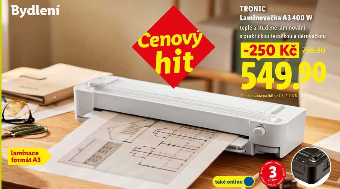 TRONIC Laminovačka A3 400 W