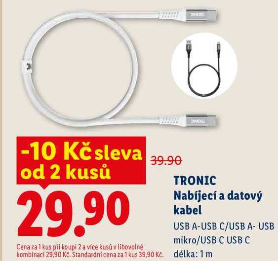 TRONIC Nabíjecí a datový kabel