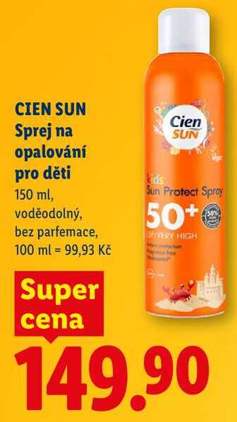 CIEN SUN Sprej na opalování pro děti, 150 ml