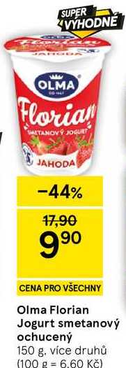 Olma Florian Jogurt smetanový ochucený, 150 g 