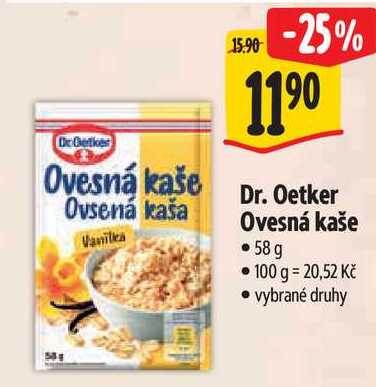 Dr. Oetker Ovesná kaše, 58 g 