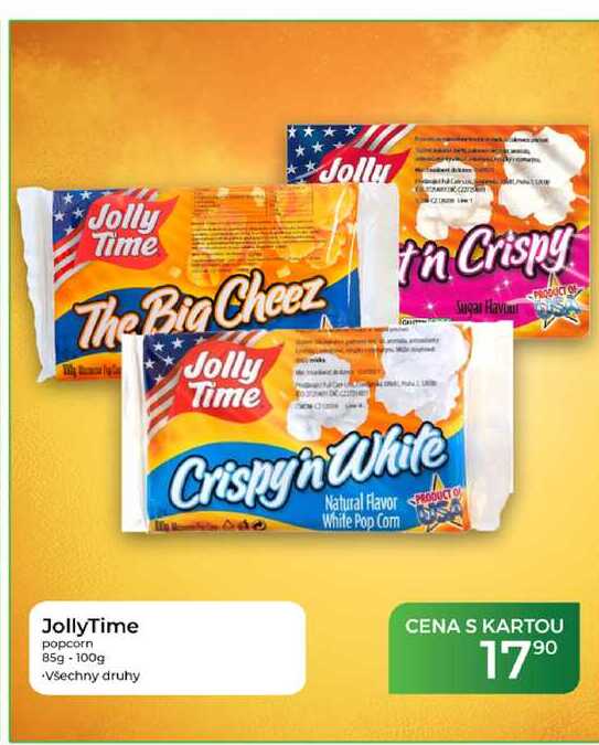 JollyTime popcorn 85g-100g