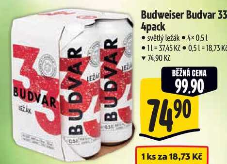 Budweiser Budvar 33 4pack , 4x 0,5 l