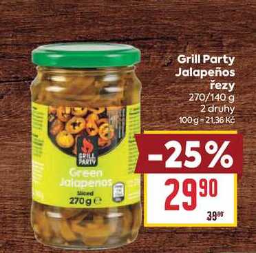 Grill Party Jalapeños řezy 270/140 g