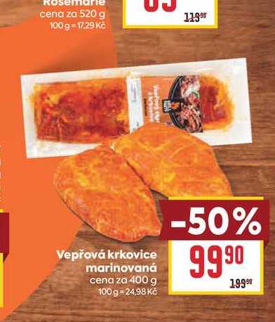 Vepřová krkovice marinovaná cena za 400 g 