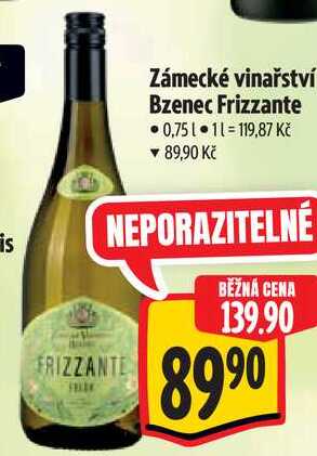 Zámecké vinařství Bzenec Frizzante, 0,75 l