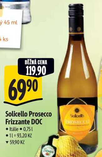 Solicello Prosecco Frizzante DOC, 0,75 l