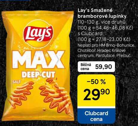 Lay's Smažené bramborové lupínky, 110-130 g
