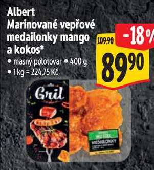 Albert Marinované vepřové medailonky mango, 400 g