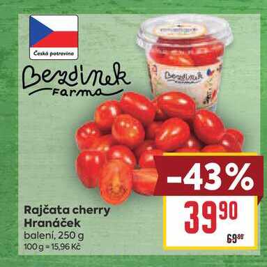 Rajčata cherry Hranáček balení, 250 g