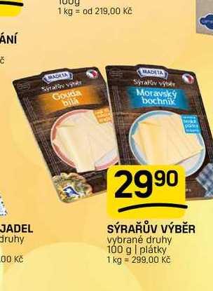 SÝRAŘŮV VÝBĚR vybrané druhy 100 g