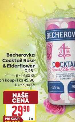 Becherovka Cocktail Rose & Elderflower 0,25l