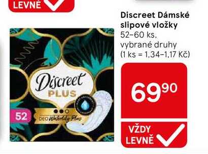 Discreet Dámské slipové vložky, 52-60 ks, vybrané druhy