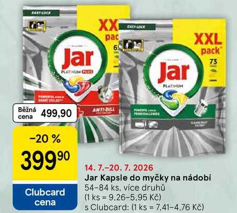 Jar Kapsle do myčky na nádobí, 54-84 ks, více druhů