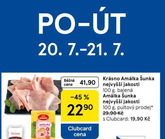 Krásno Amálka Šunka nejvyšší jakosti, 100 g