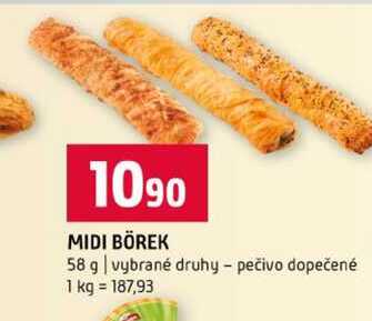 MIDI BÖREK 58 g vybrané druhy pečivo dopečené