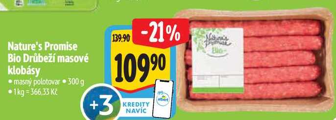 Nature's Promise Bio Drůbeží masové klobásy, 300 g
