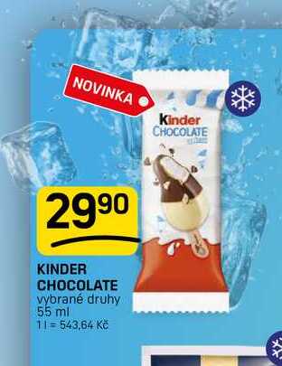 KINDER CHOCOLATE vybrané druhy 55 ml