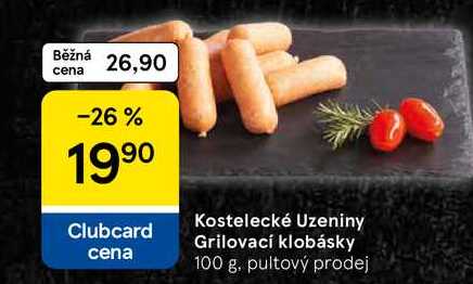 Kostelecké uzeniny Grilovací klobásky, 100 g