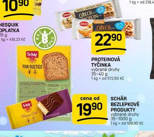 SCHÄR BEZLEPKOVÉ PRODUKTY vybrané druhy 35-1000 g