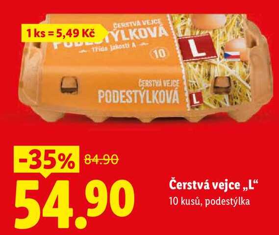 Čerstvá vejce L❝ 10 kusů