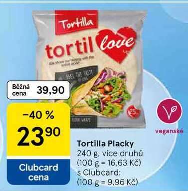 Tortilla Placky, 240 g, více druhů