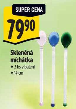 Skleněná míchátka, 3 ks